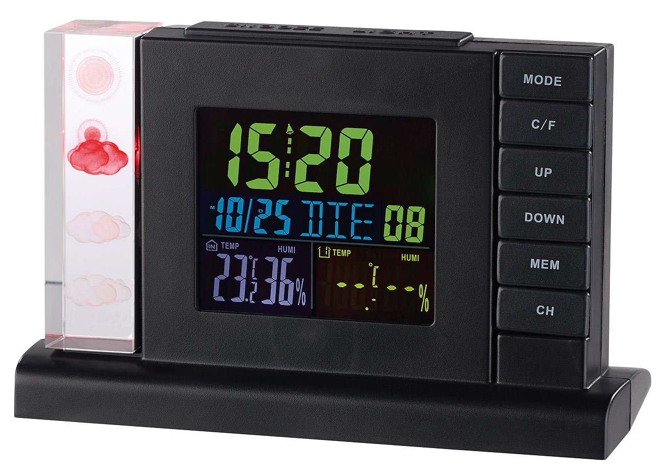 infactory Station météo sans Fil avec hologrammes 3D FWS-310