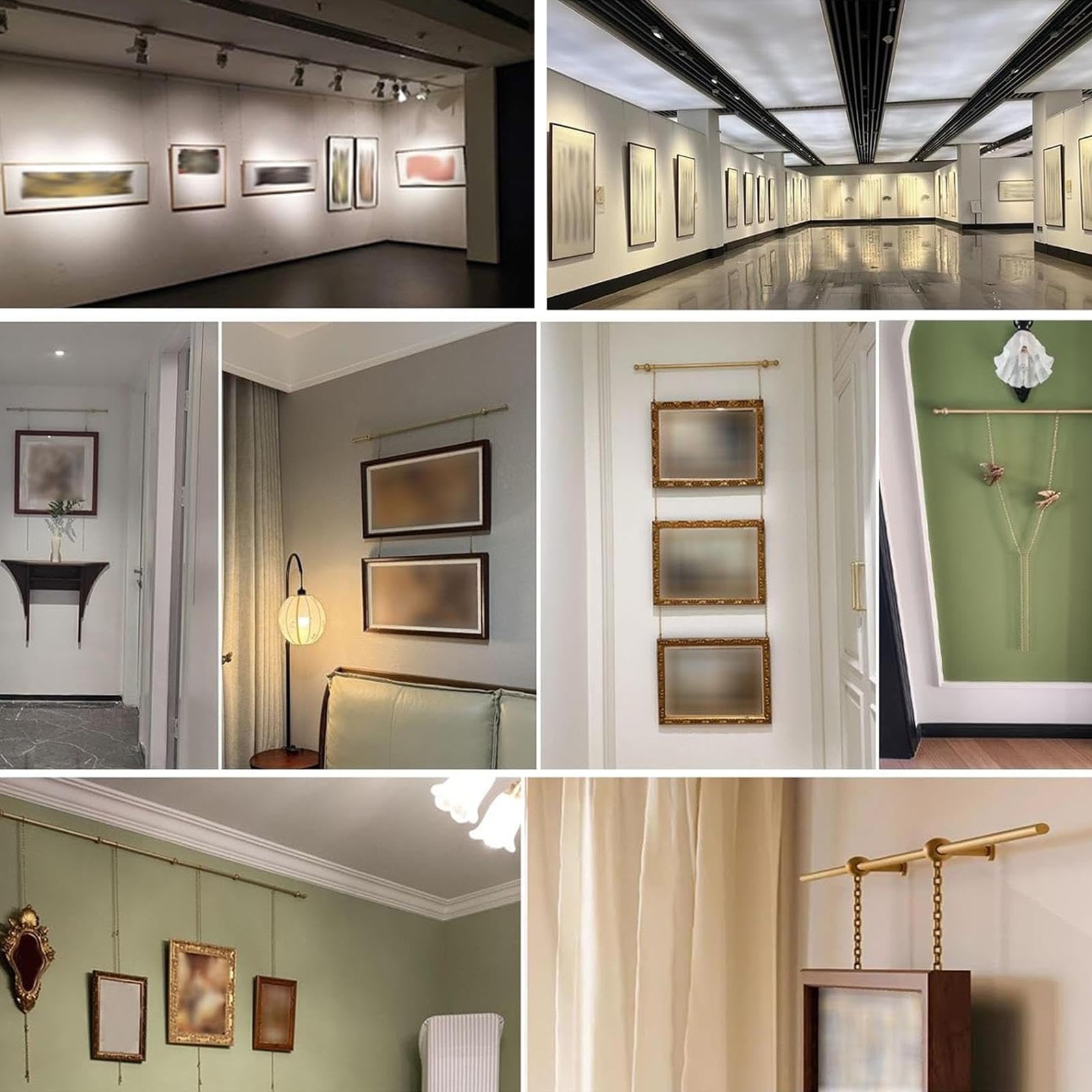 ROFBIHG Galerieschienensystem Bilderaufhängeset Gemäldeschienen für Kunstgalerien(2.50m (98.4in))