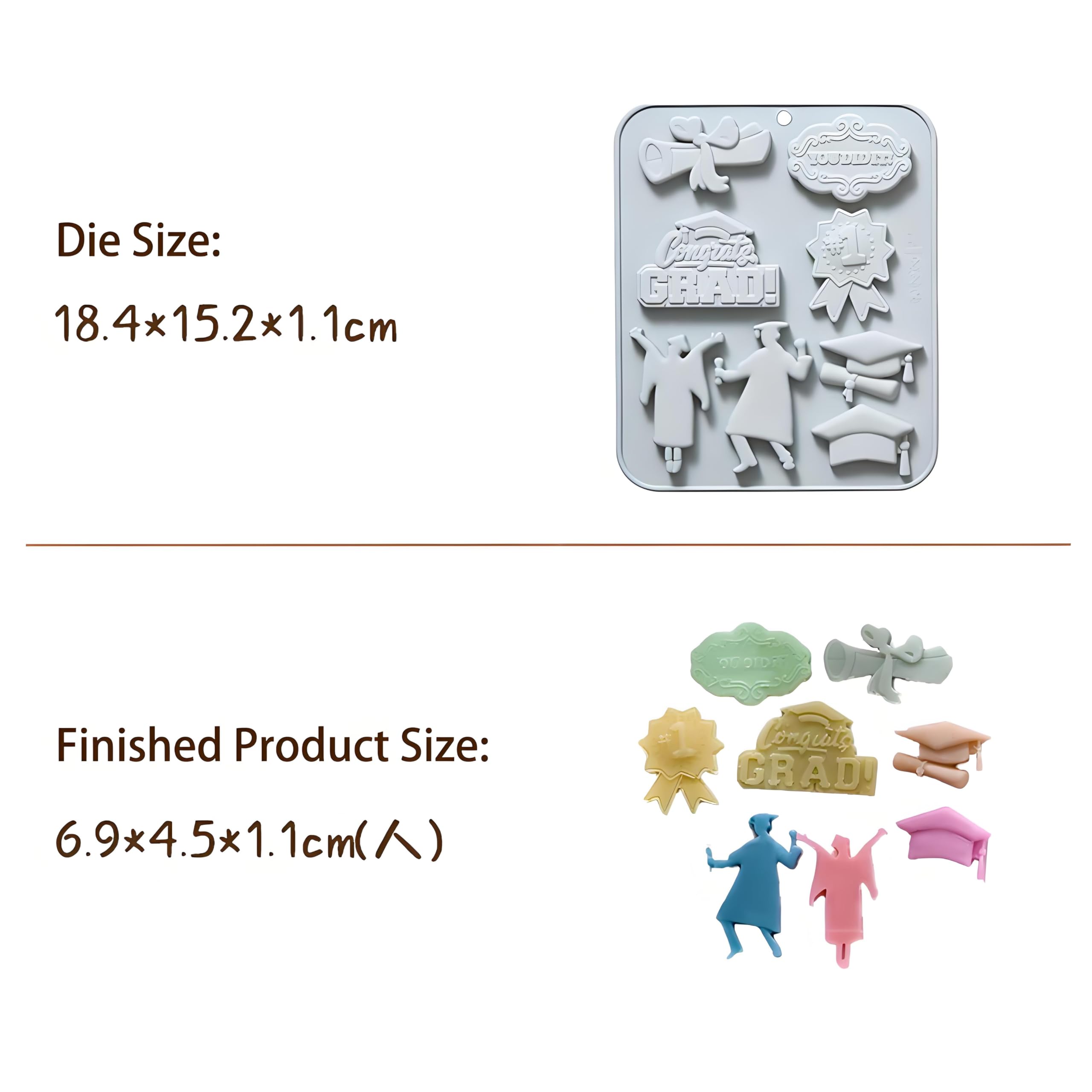 Silicone Chocolate Mould, 2Pcs Graduation Mold Silicone - Image 2