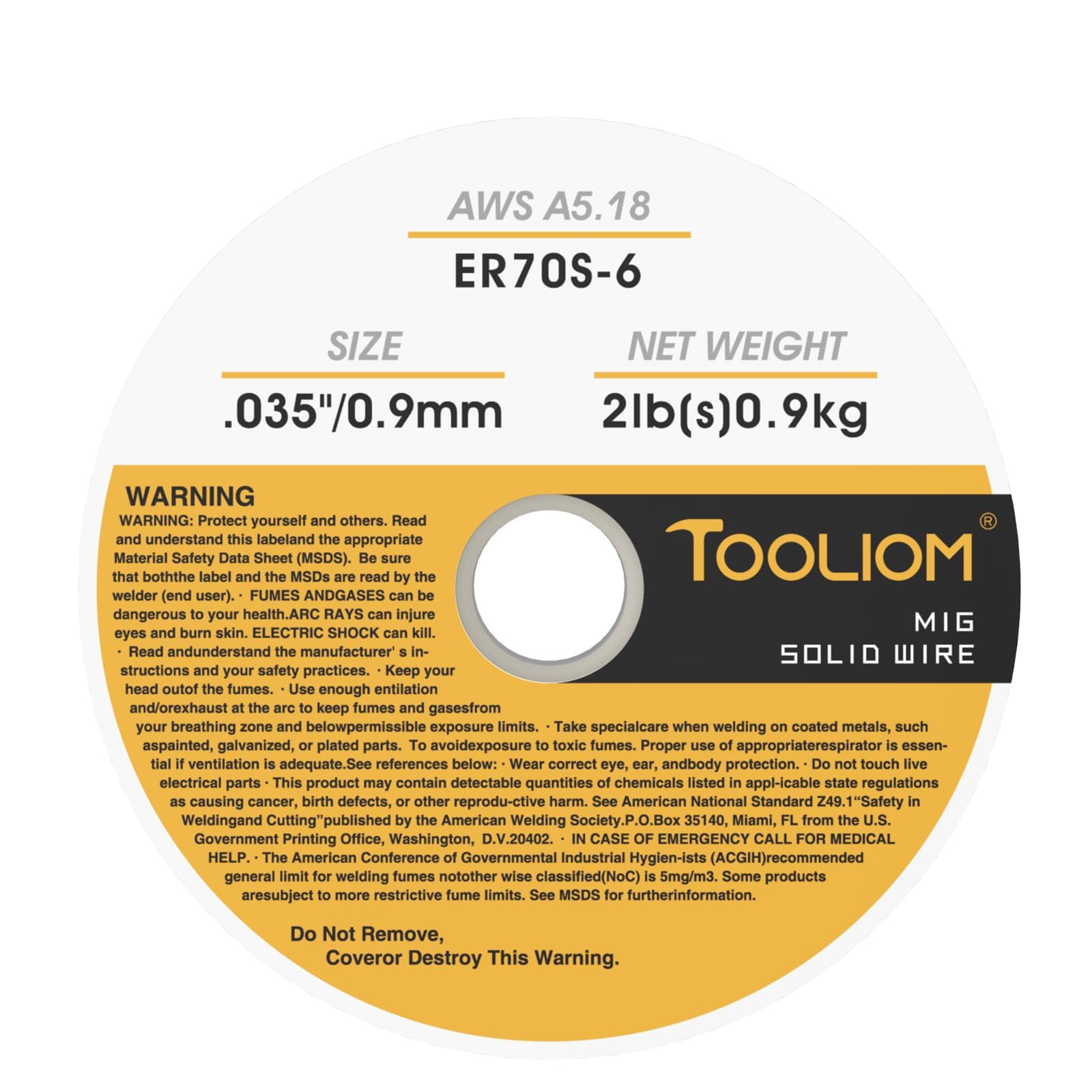 TOOLIOM ER70S-6 - Filo per saldatura MIG in acciaio dolce da 0,9 mm, bobina da 0,9 kg, compatibile con TL-200M Pro e TL-250M Pro