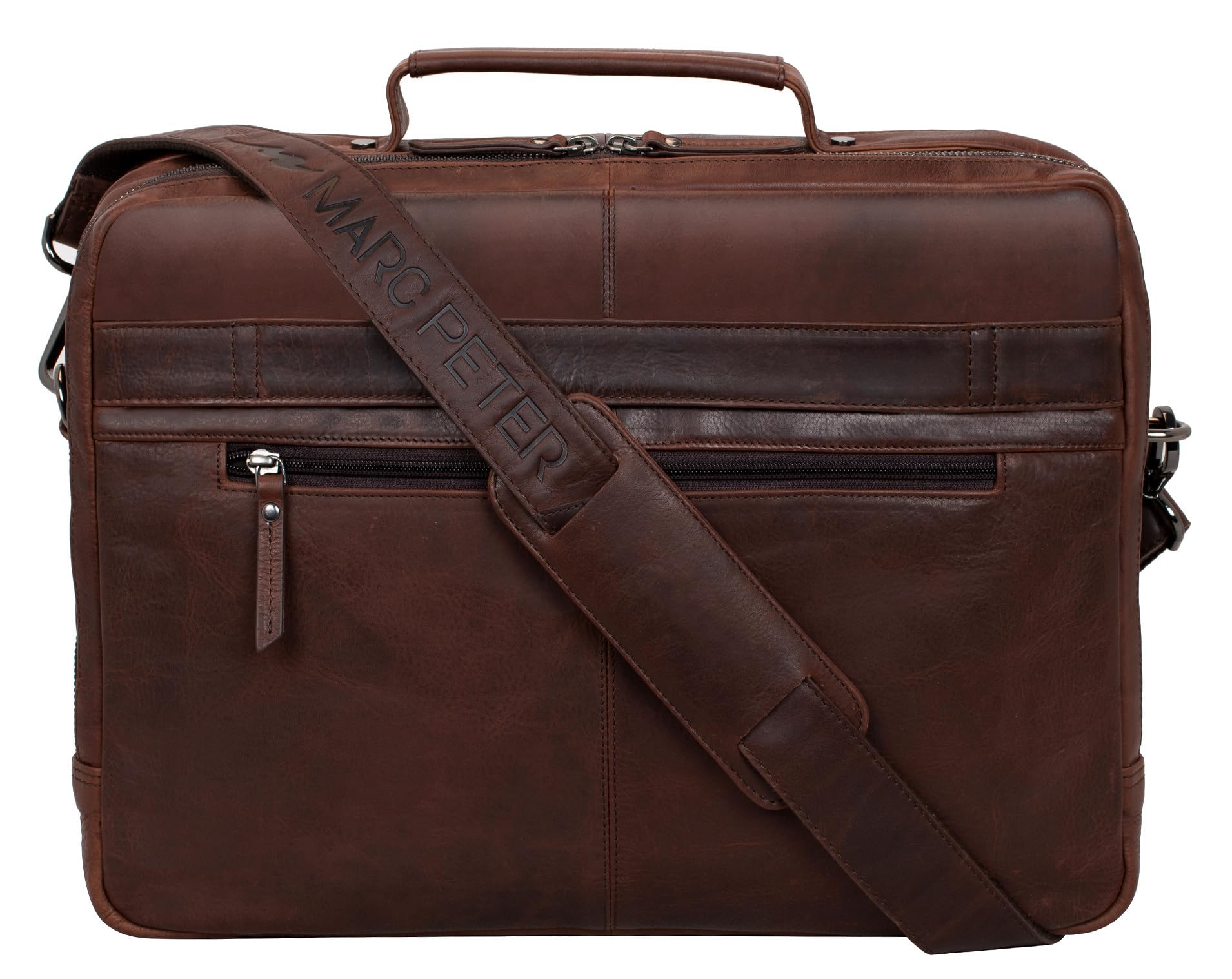 Marc Peter® Laptoptasche Auckland 15,6 Zoll Leder I Umhängetasche für Laptop I Aktentasche für Notebook I Tasche für Damen und Herren