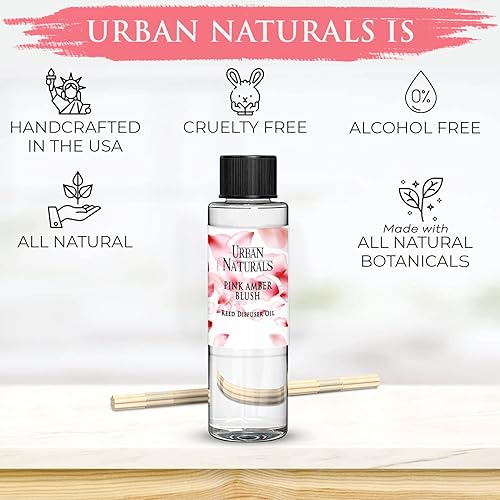 Miniatura 344 de Urban Naturals Reed Diffuser Oil Refill Ocean Mist Sea Salt with Salt Spray, Violet Leaf, Sea Grass, Driftwood 8 oz + Free Reed Sticks, Made in The