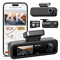70mai Dash Cam Auto 4K 3 Canali T800E, Telecamera Tripla Anteriore e Posteriore 4K+1080P+1080P