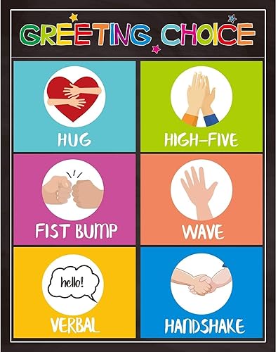Greeting Choice - Póster de reglas para el aula, decoración de aula de regreso a clases, 11 x 14 pulgadas, para preescolar, secundaria, escuela