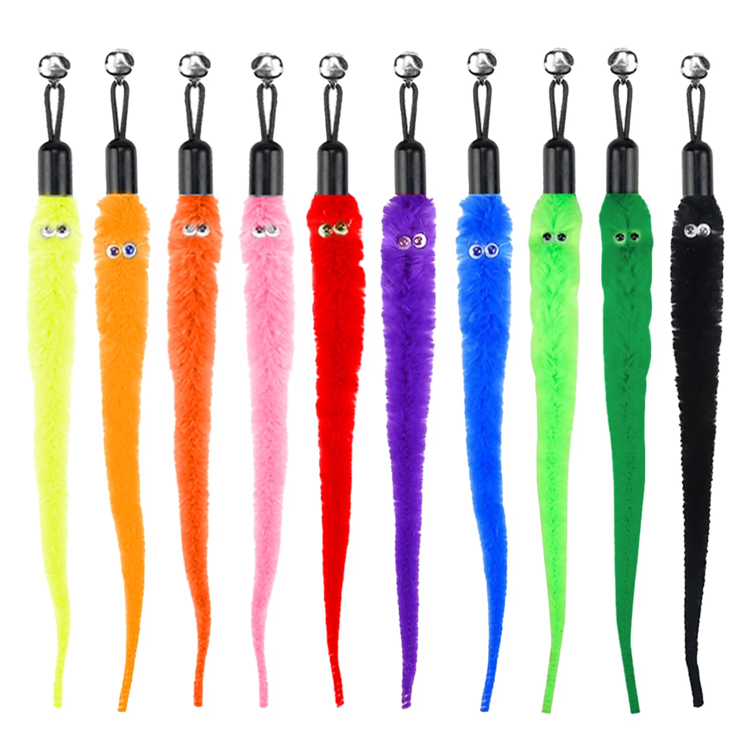 AOOTUERL Cat Wand Toy Replacement Refill, 10 PCS Refills Cat Wand Toy Replacement with Bells Cat Wand Attachments Worm