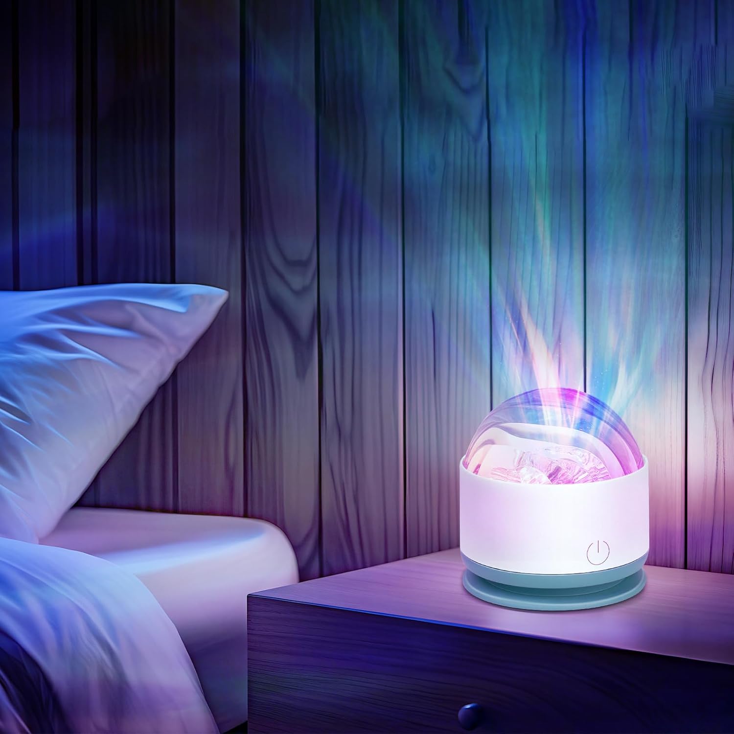 Northern Lights Projector, Rechargeable 16 Color Aurora Night Light Projector Mood Lighting with Dimmable & Remote Control for Bedroom Kids Teen Girl Gift Room Decor
