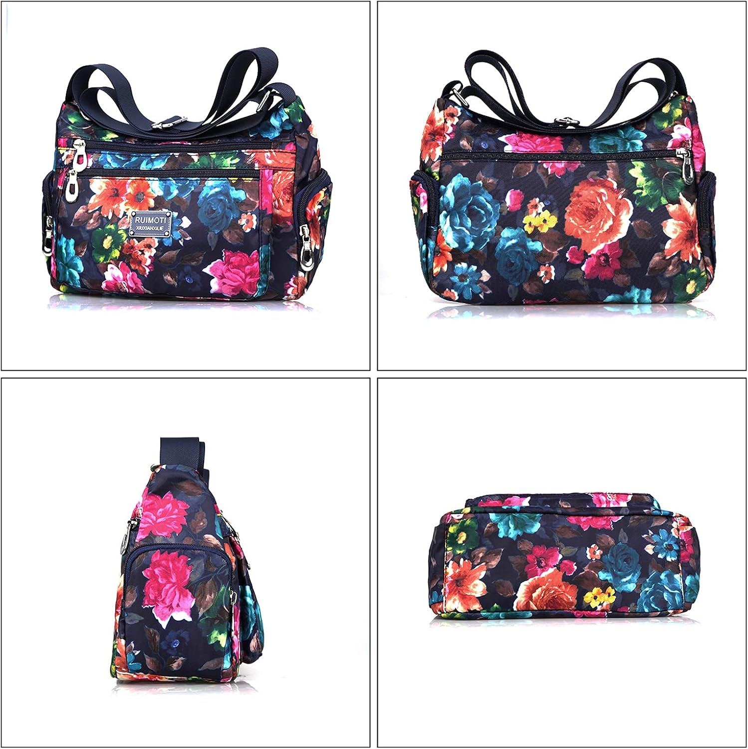 NOTAG Crossbody Bags for Women Nylon Shoulder Bag Floral Multi-Pocket Purses and Handbags - Image 4
