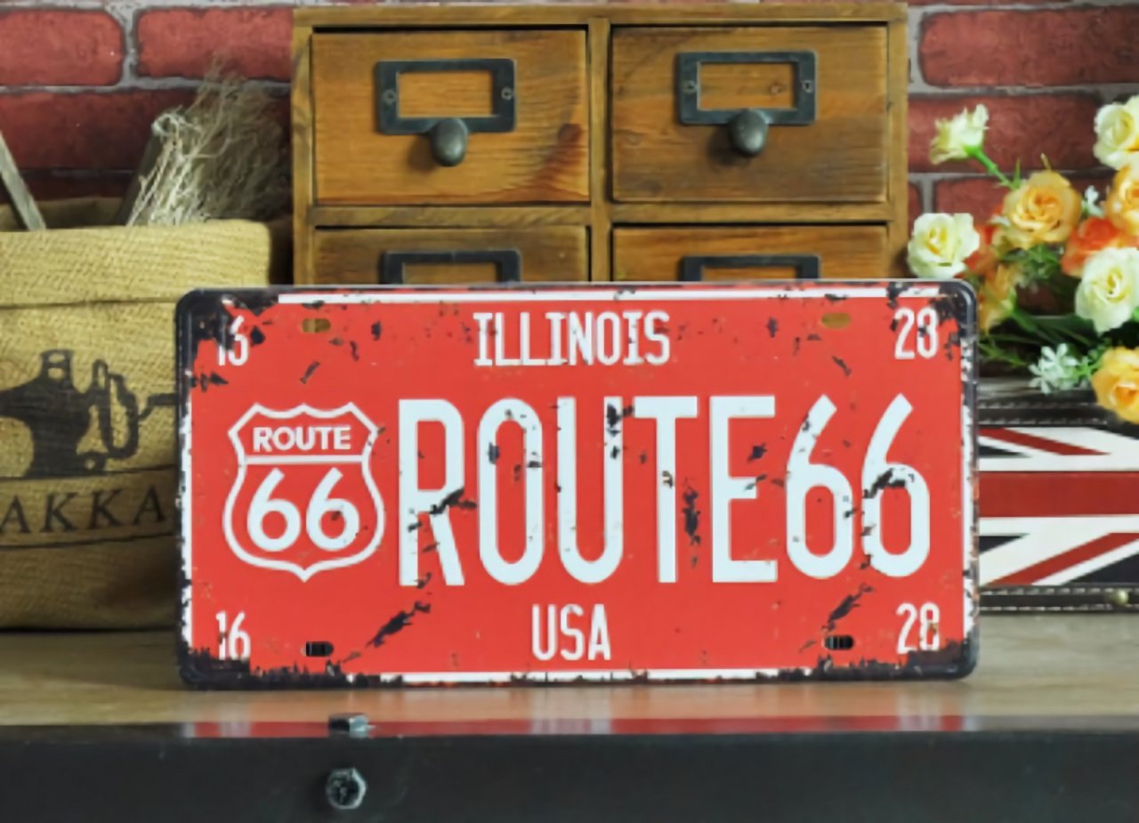 Amazon | [エムティーエボコン] ブリキ 看板 ルート66 ROUTE 66 