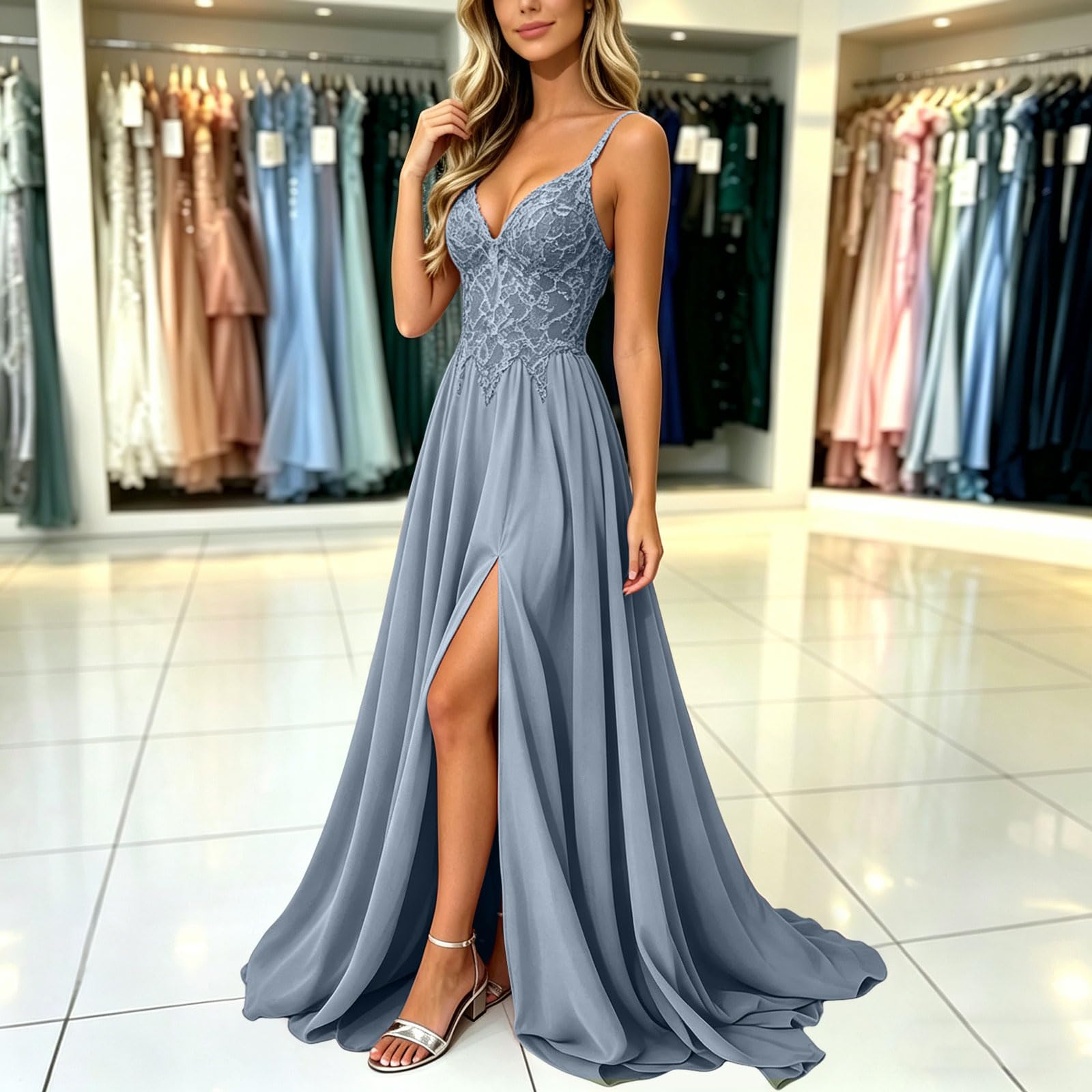 Vestidos de Fiesta Mujer Mujer Vestido Largo Sexy Sin Mangas Vestido de Fiesta para Damas Honor Vestidos Formal Noche Ajustado para Ceremonia Boda