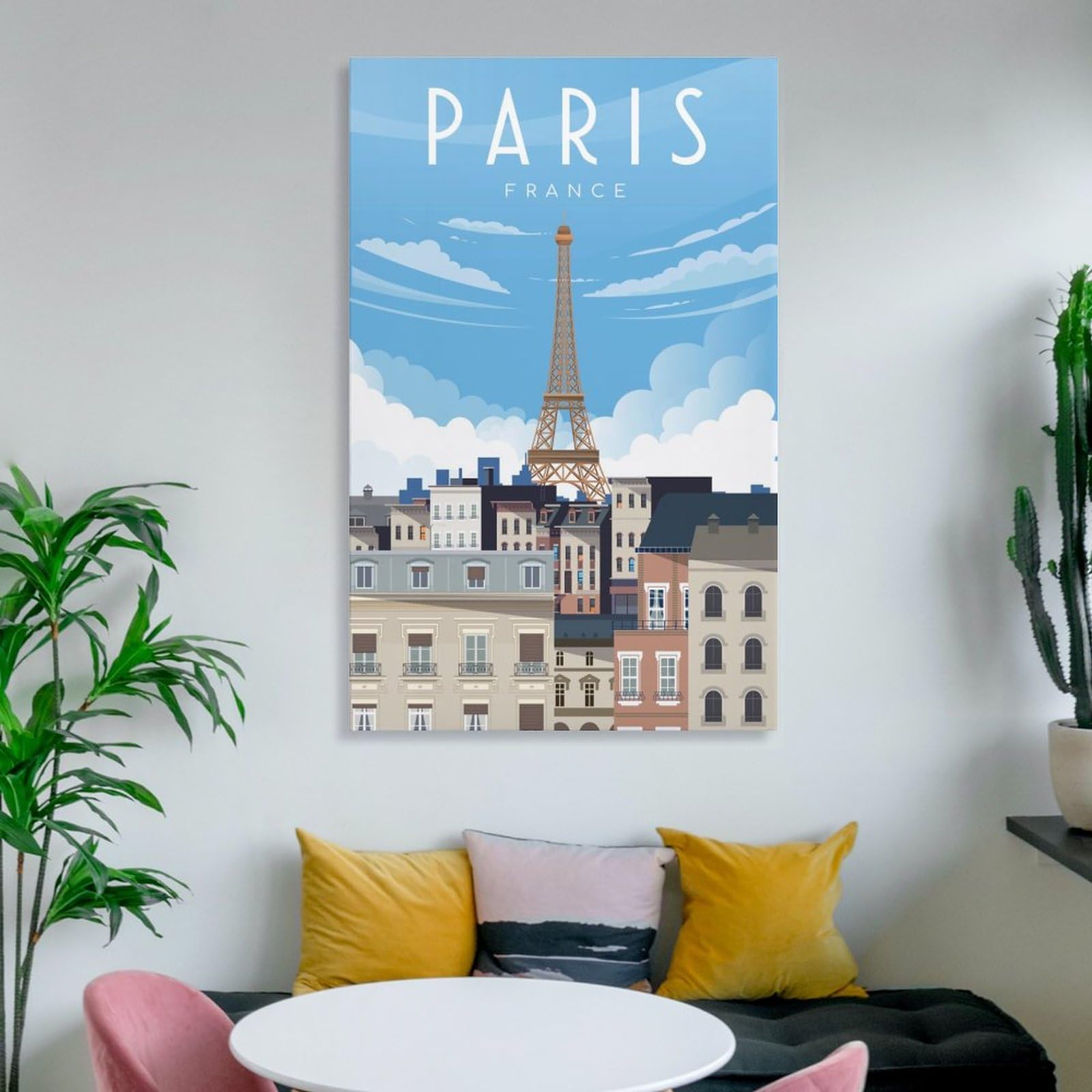 Poster de voyage Perpignan France : oeuvre d'art murale vintage colorée - France