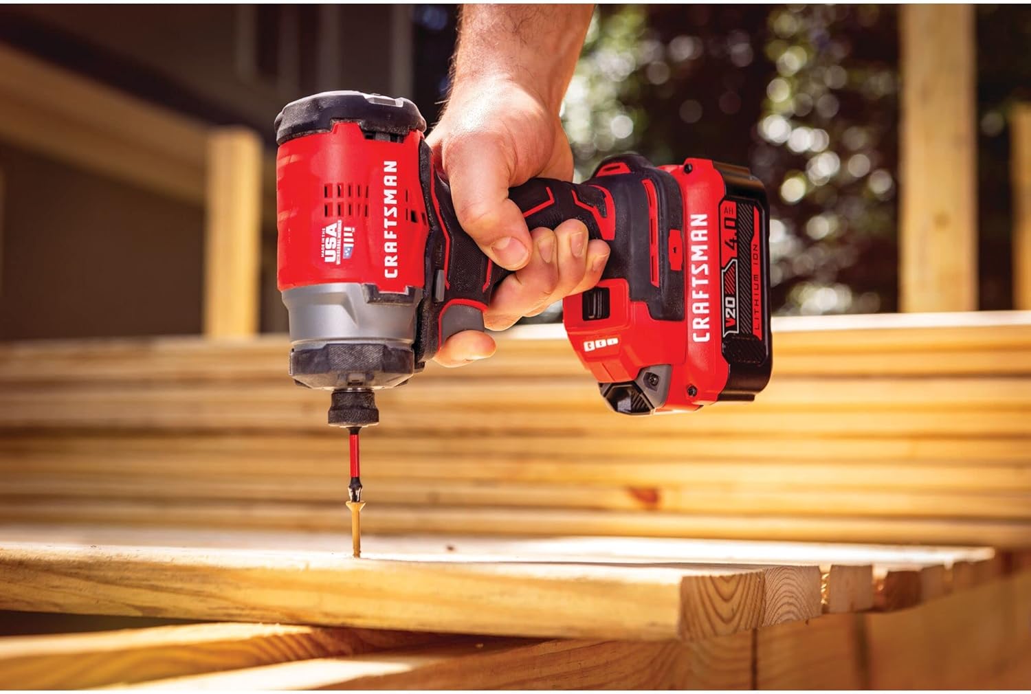 CRAFTSMAN V20 Impact Driver Kit, Cordless, 1/4 Inch, 2 Batteries and Charger Included (CMCF820D2)