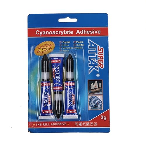 Super pegamento transparente ultra fuerte, tubos de 0.11 onzas, adhesivo instantáneo perfecto para cerámica, madera, metal, goma, plástico, vidrio,