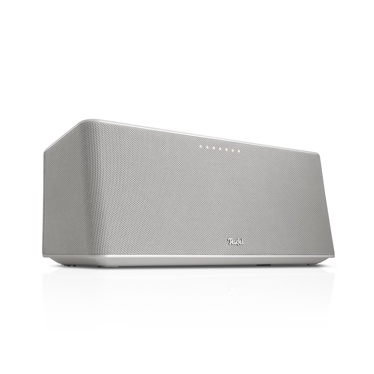 Teufel Diseño Home – Altavoz inteligente todo en uno – Altavoz Bluetooth portátil inalámbrico con WiFi streaming de música y batería, Airplay 2, Chromecast, potente altavoz multisala – blanco
