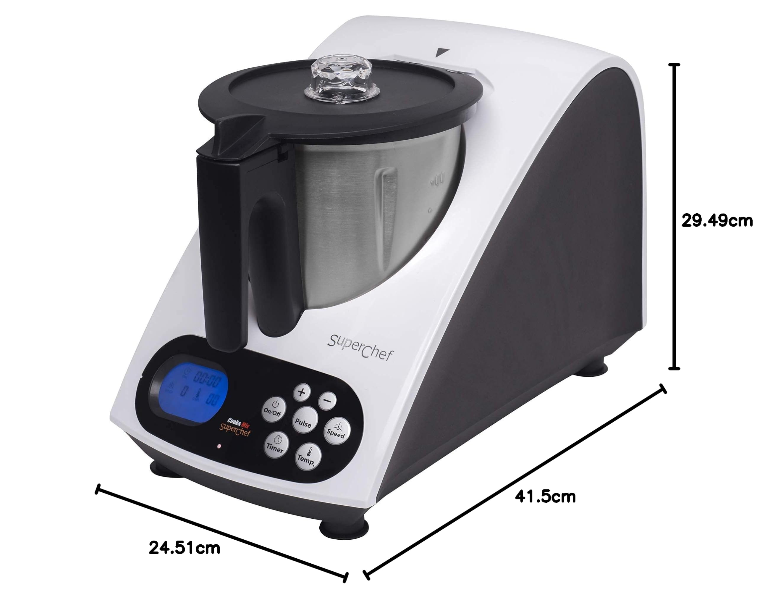 Robot da cucina Superchef VA1500 Cook & MIx, 1100w + 500w, caraffa da 2 litri di capacità reale, 10 velocità, da 40º a 110