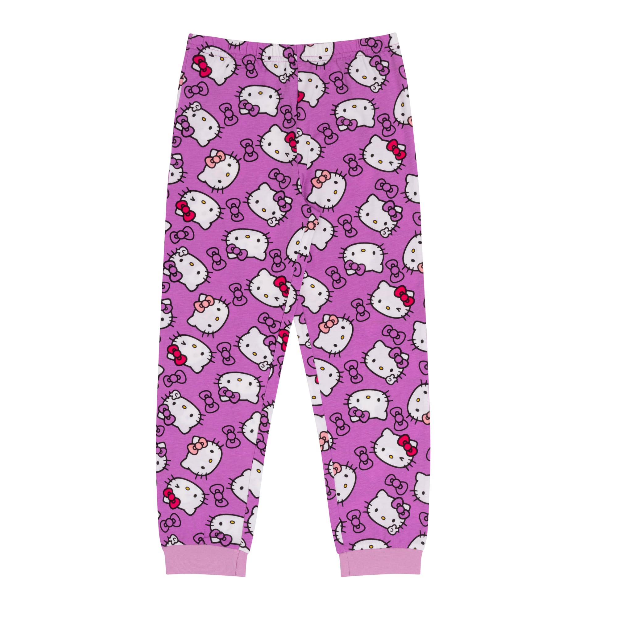 Hello Kitty Dziewczęca 100% bawełna polar twarz długa piżama zestaw - 7-8 lat 128 cm różowa