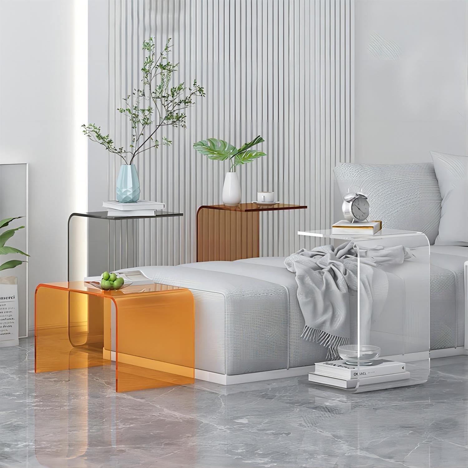 Acrylic Side Tables Living Room Acrylic Side Table W50 Cm Coffee Table