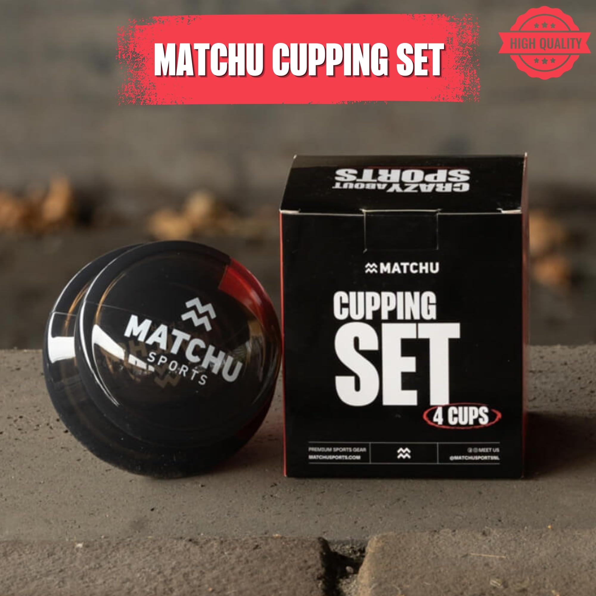 MATCHU – Silikon-Schröpfset 4-teilig – Anti-Cellulite Schröpfgläser für den ganzen Körper – Vakuum-Massage – Langlebig, Leicht zu Reinigen, Anti-Aging – Dunkelgrau