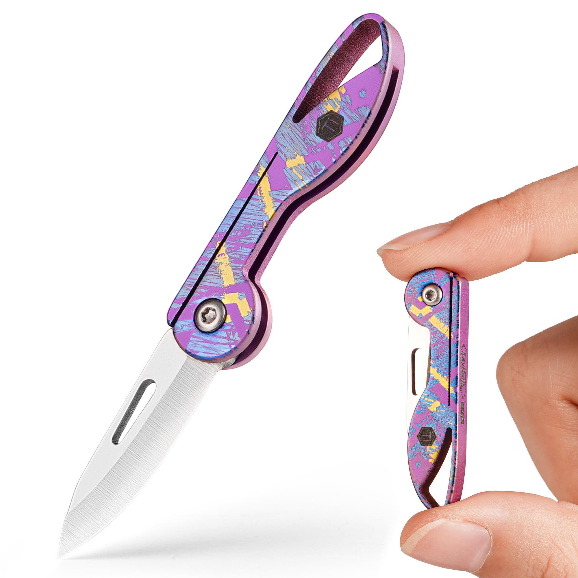 KeyUnity KK05 Titanium Pocket Knife - Gray -18 KeyUnity KK05 Titanium Pocket Knife - Gray -18