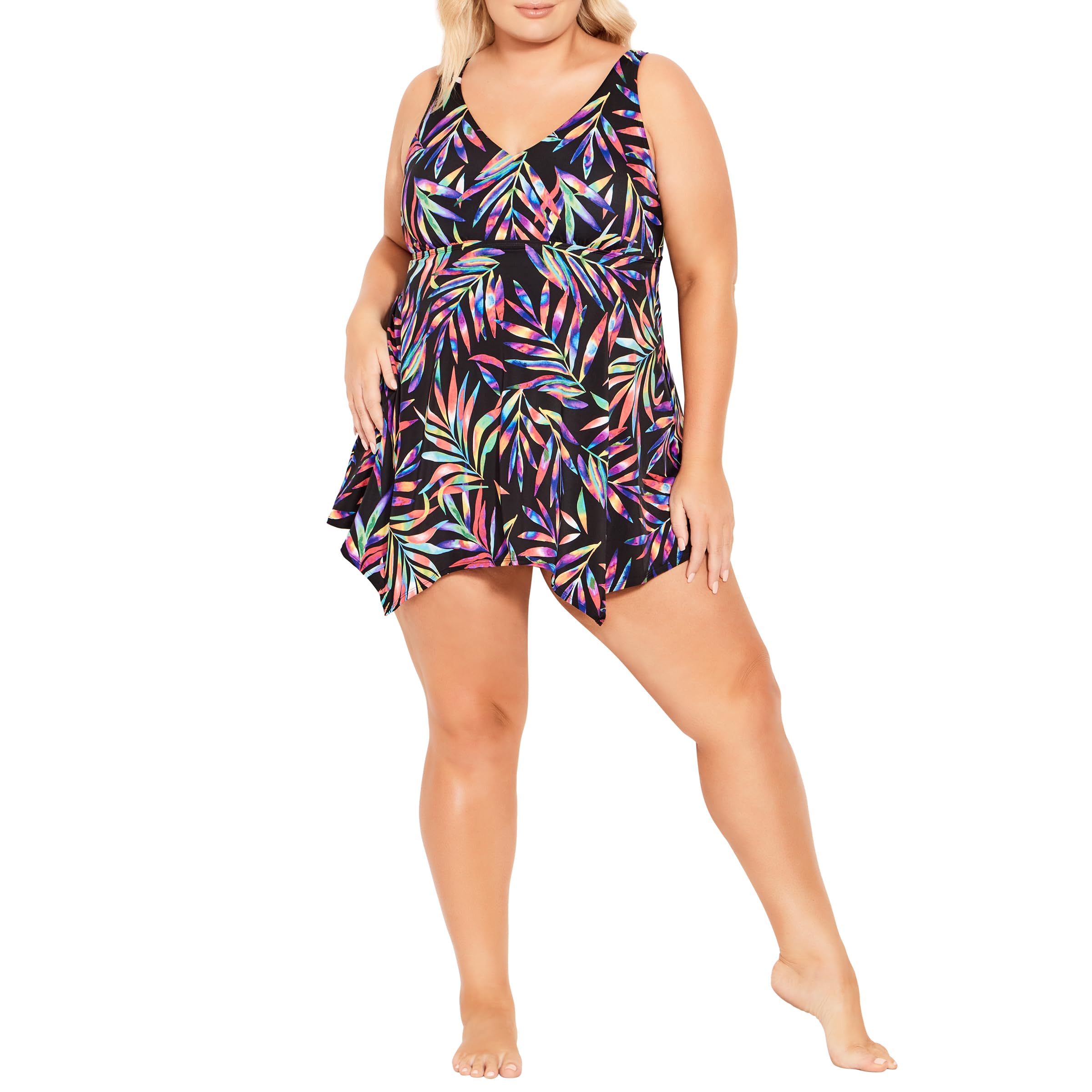 Size 32 AVENUE Women's Plus Size Swim Dress Sharkbt P
