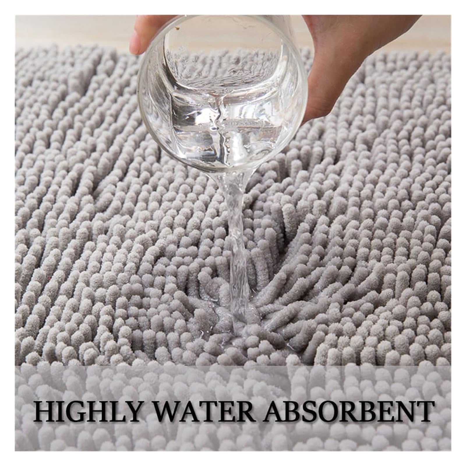 Alfombra de baño de microfibra suave, antideslizante, de felpilla, lavable a máquina, tapete de ducha de felpa de secado rápido, 70 x 140 cm, ideal para uso doméstico