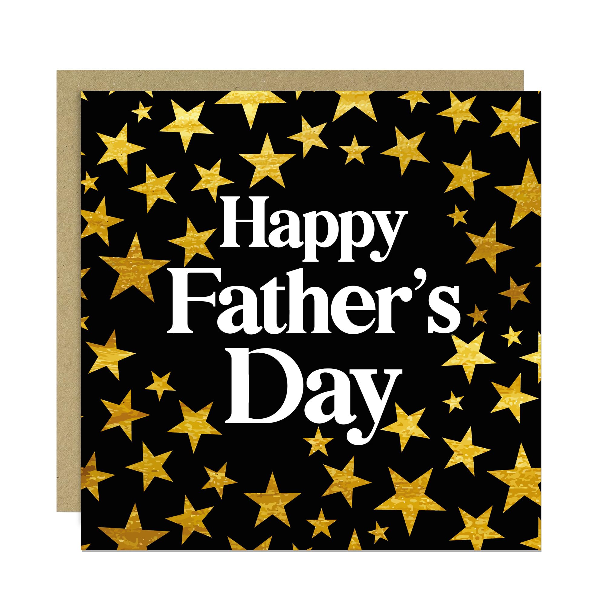 RED OCEAN Fathers Day Card For Dad Star Themed Happy Father's Day Greetings Card From Son or Daughter 145x145mm With Kraft Envelope For Dad Daddy Stepdad Husband