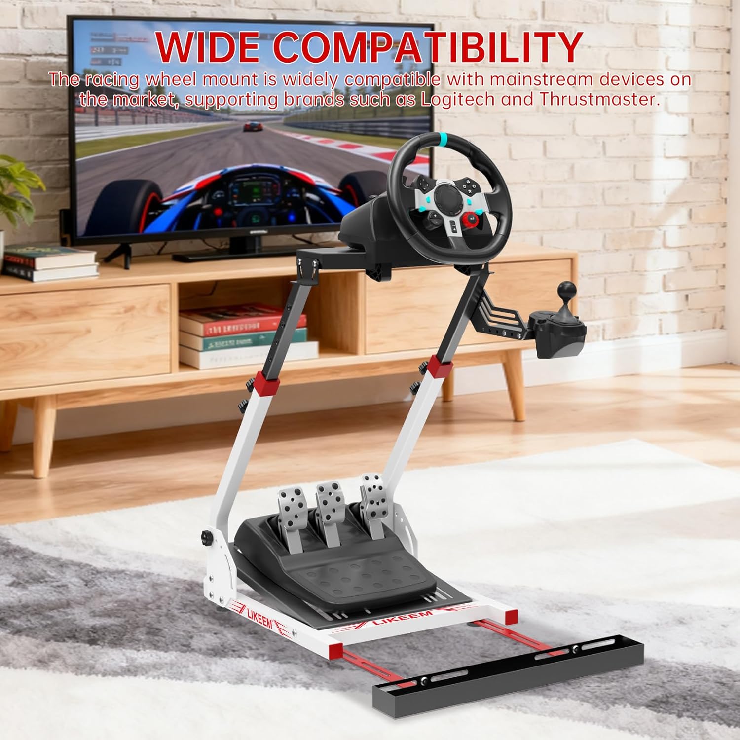 Sim Racing Wheel Stand Simulator Cockpit Wheel Stand Racing Steering Shifter Mount Fit for Logitech G25, G27, G29, G920 Racing Simulator Cockpit Video Game Accessories, Shifter Wheel Pedals NOT Included - Image 2