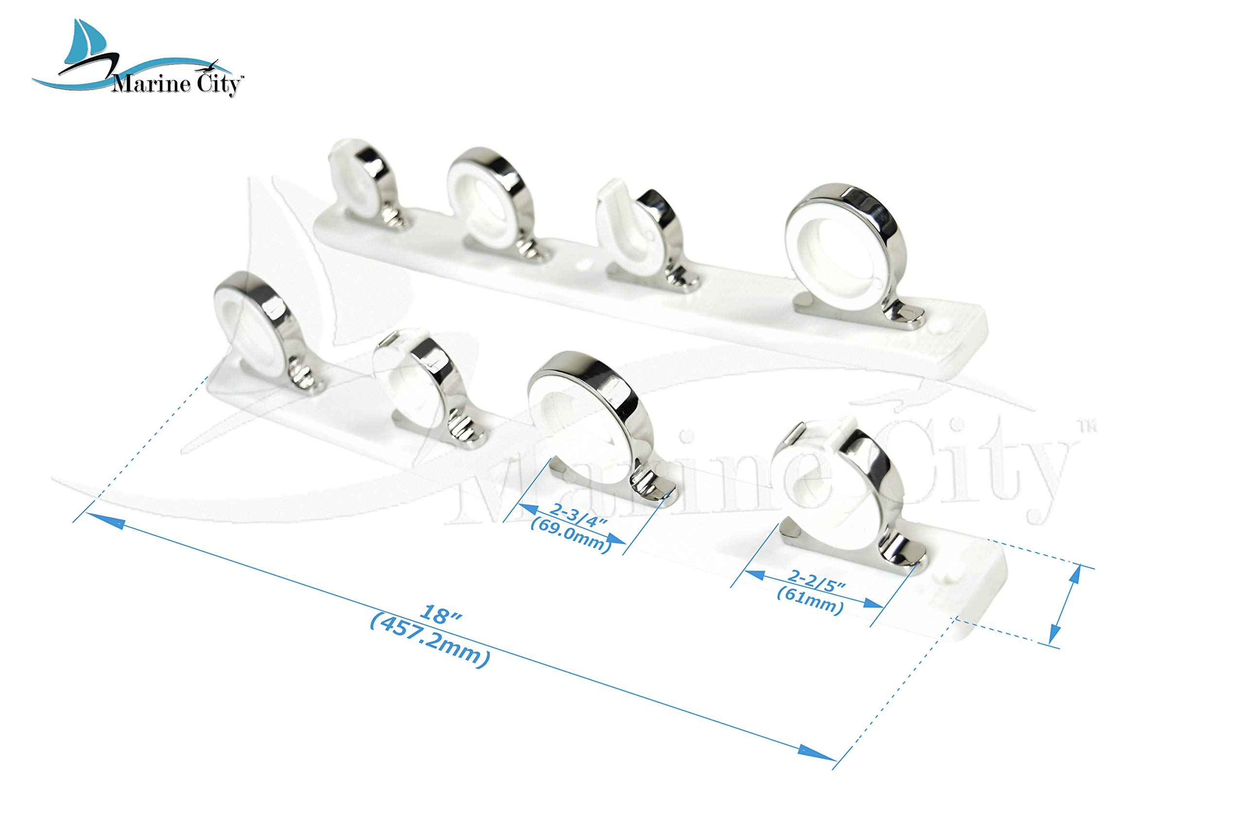 Buy MARINE CITY 4Rod Reel White Poly Board 316 Stainless Steel Bright