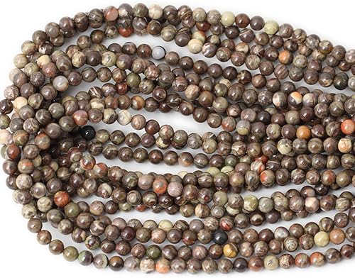 Miniatura 3 de Cuentas redondas sueltas de ágata con patrón natural de 6mm (1564 pulgadas), cuentas para diseño de joyas, 60 cuentas en 1 cuerda de 15 pulgadas