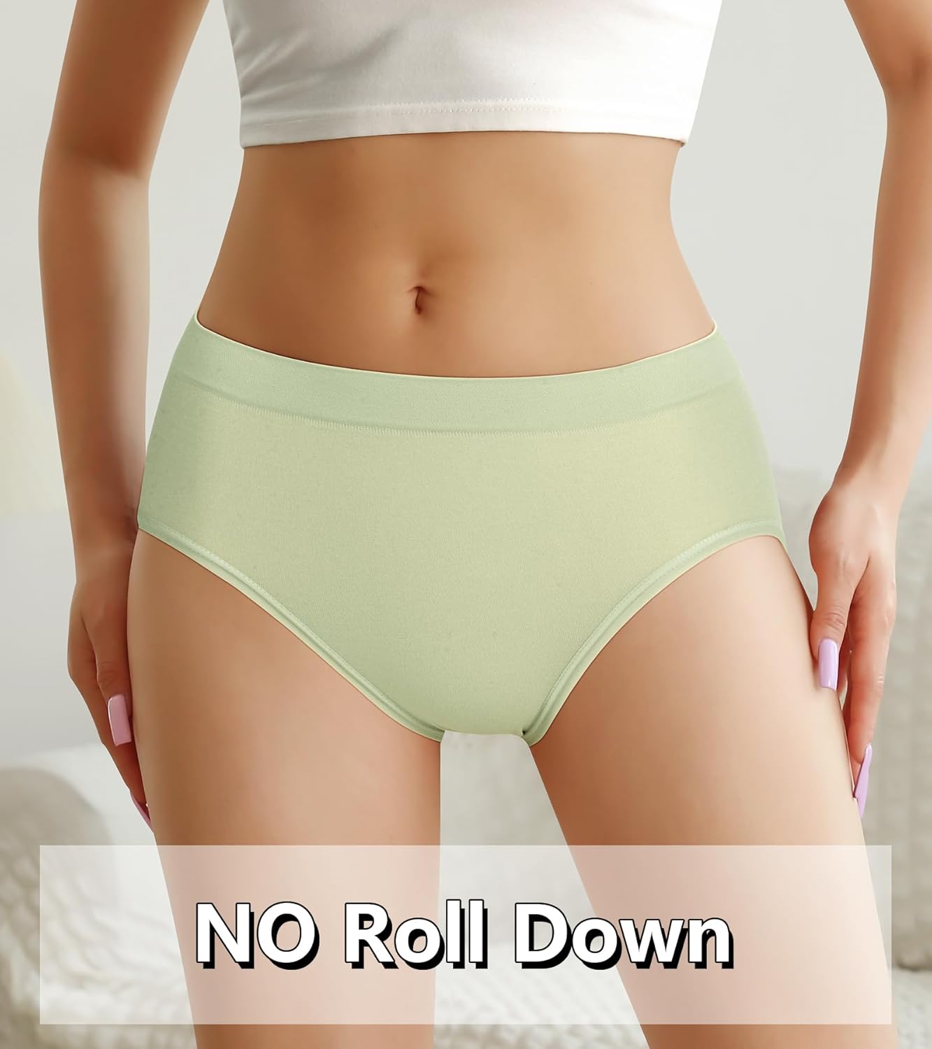 OLIKEME Women's Underwear Wicking Stretch Hipster Panties for Women Breathable Full Coverage No Show Underwear 6 Pack - Image 2