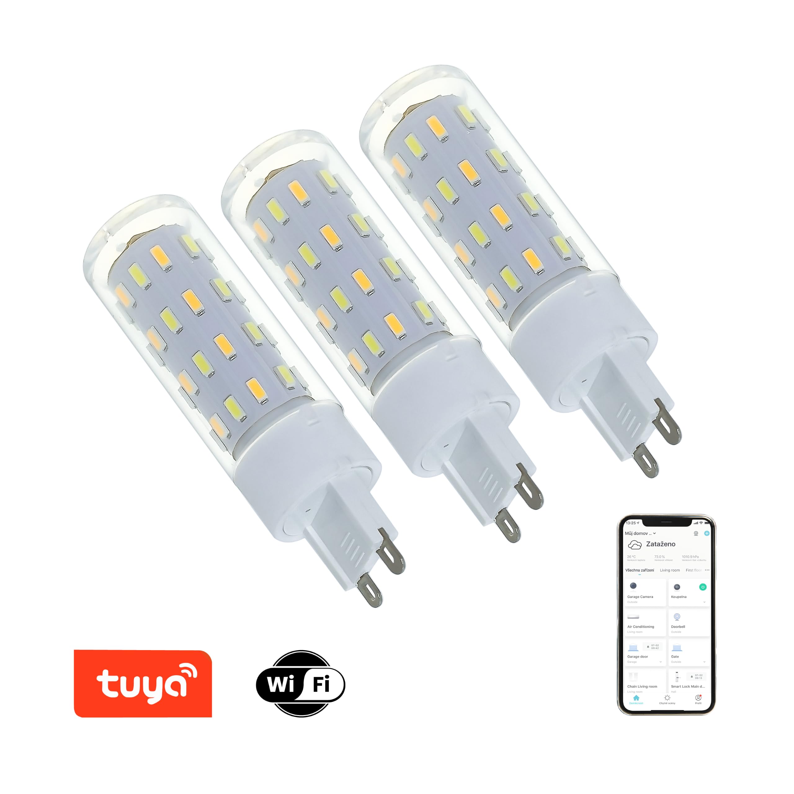 IMMAX NEO LITE Set 3x Smart bulb LED G9 4W CCT, warmes Kaltweiß, dimmbar, WiFi, TUYA, Beacon