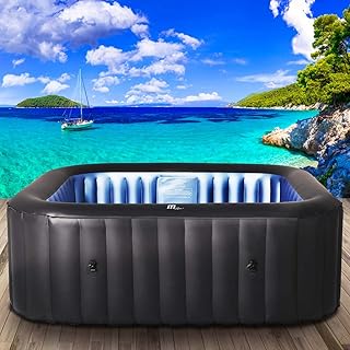 Whirlpool aufblasbar MSpa Tekapo für 4 Personen 158x158cm In-Outdoor Pool 108 Massagedüsen Timer Heizung Aufblasfunktion p...