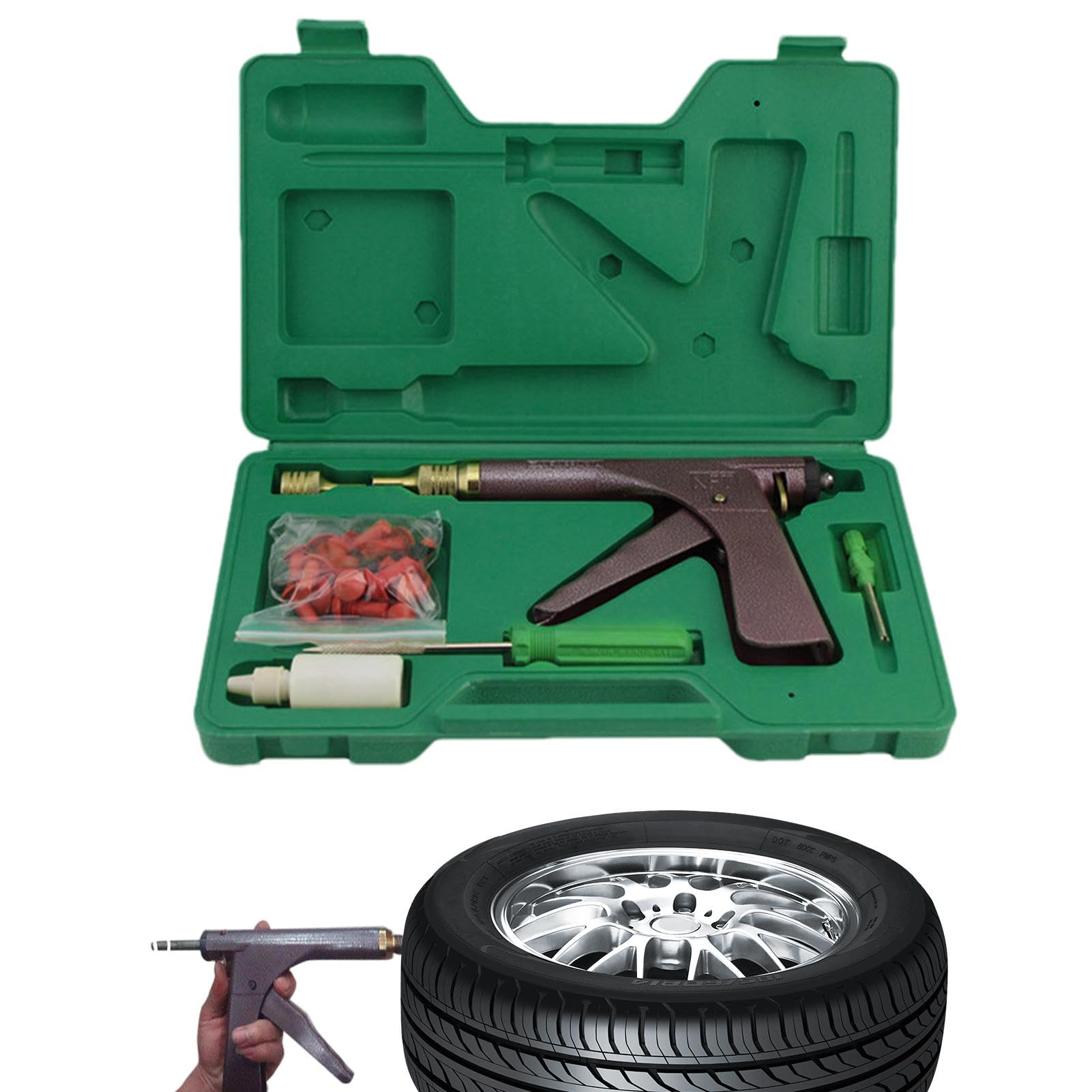 Reifendübel Reparaturset - Tubeless Reifenreparatur Reifenpunktion Reparaturset | Reifendübel Reparaturset Quick Fix Tool Pilzstopfen Kit Tragbare Tubeless Tire Punk Reparaturset