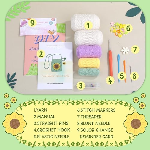 Miniatura 2 de Pnytty Ganchos de ganchillo, kit de 100 ganchos de ganchillo con estuche, incluye ganchos de ganchillo ergonómicos, accesorios de ganchillo, agujas