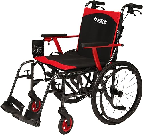 Journey SoLite C2 Silla de ruedas ultraligera para adultos, silla manual plegable y portátil para personas mayores, marco que pesa solo 14 libras,