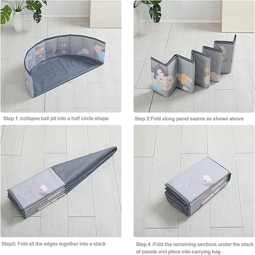 Miniatura 2 de LimitlessFunN Kids - Alberca de pelotas plegable, de doble capa de tela Oxford, piscina de pelotas con bolsa de almacenamiento (pelotas no