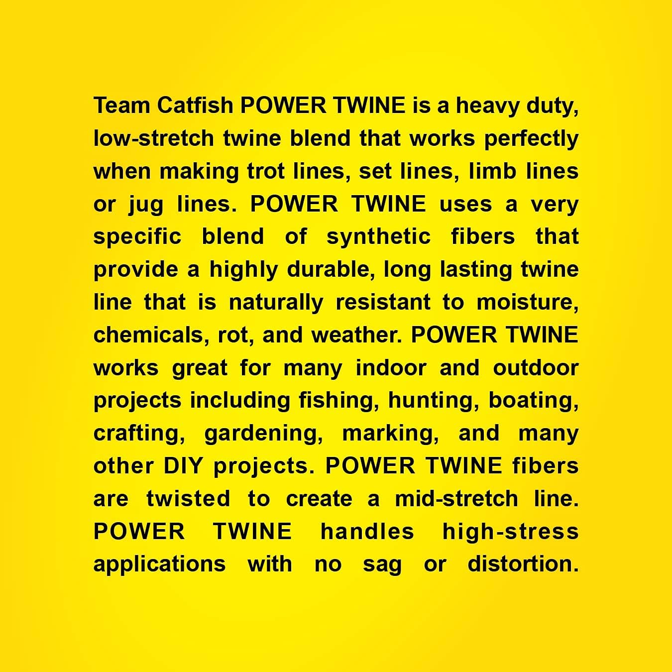 TEAM CATFISH Power Twine – 100% Nylon Bank Line for Fishing, Bushcraft, Gardening, Home Improvement, Craft, Camping, Construction & More (#10 Line) 300 Feet, White