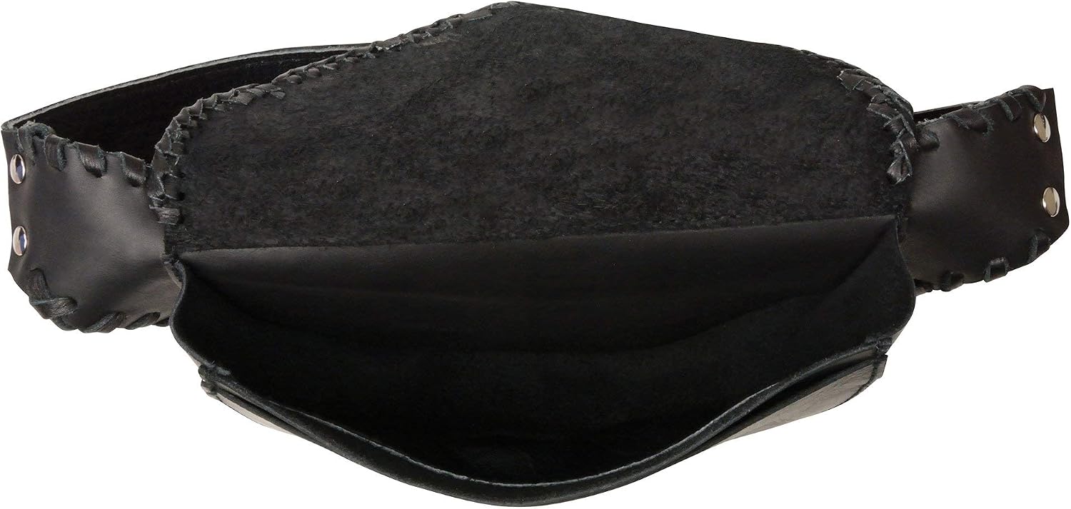 Milwaukee Leather MP8835 Women's Black Lather 'Braided' Hip Belt Bag - One Size