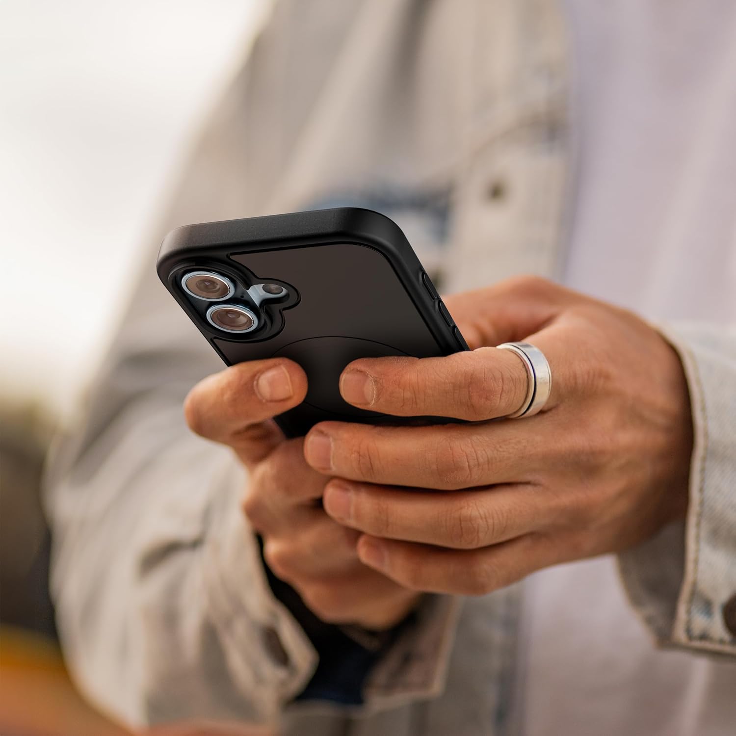 Encased SlimShield for iPhone 16 Belt Clip Case with Phone Holster (Compatible with MagSafe) Matte Black (iPhone 16) - Image 8