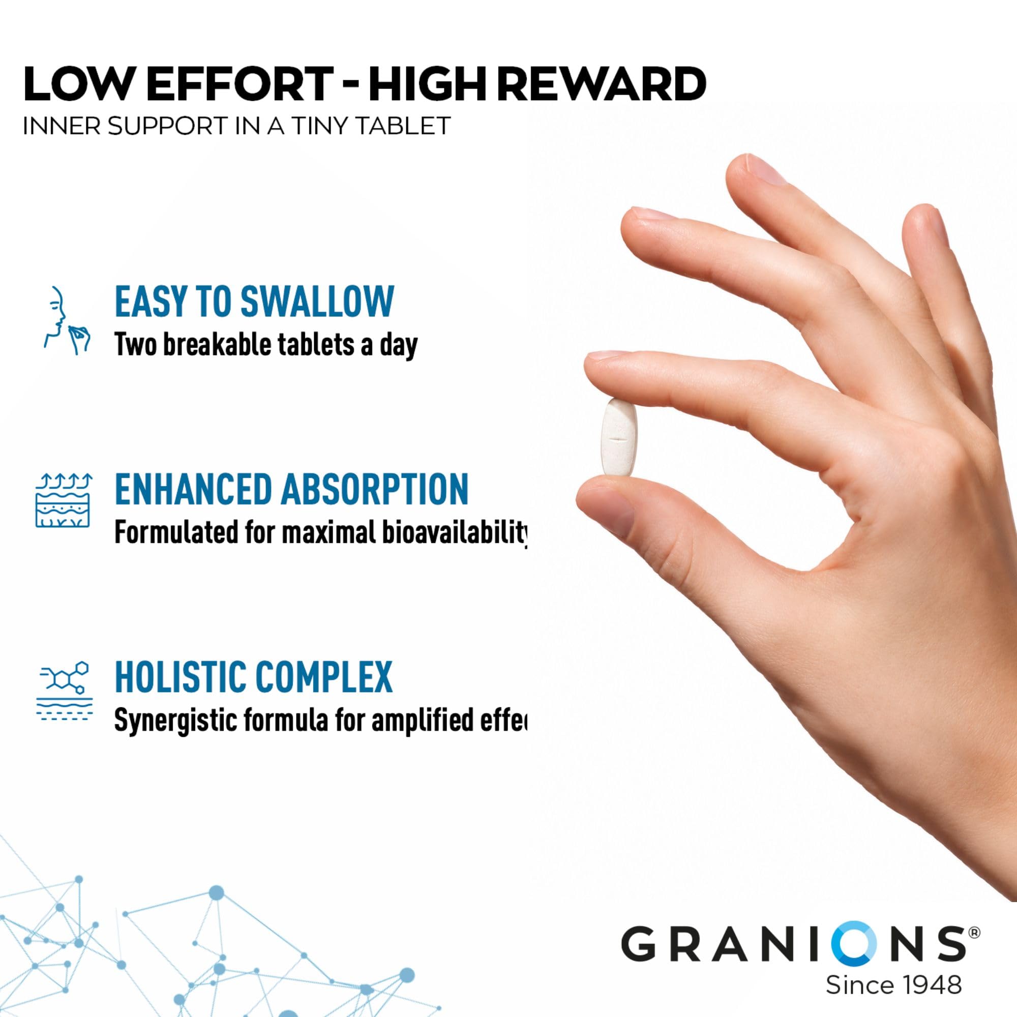 Granions Marine Collagen Pills – 2000mg Hydrolyzed Marine Collagen Peptides, Hyaluronic Acid, Vitamin C, Calcium, Magnesium – Skin, Hair, Nails, Pro Aging Hyaluronic Acid Supplements – 180 Tablets — Amazon image 5