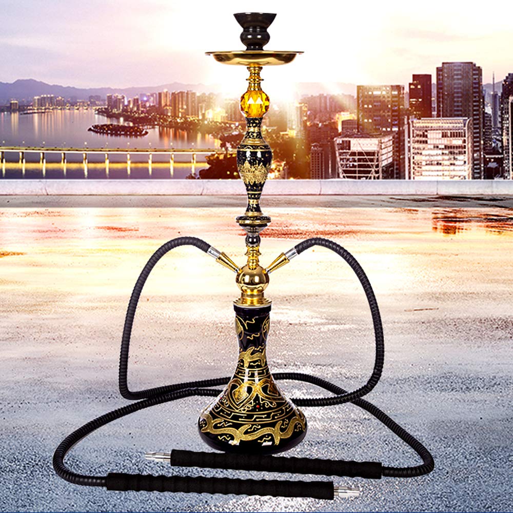 Cachimbas Juego Completo Doble Manguera, Fabricado en Vidrio Pipa de Agua con el Cuenco Y para Cigarrillos Y Tabaco Juego Completo de Cachimba de Vidrio