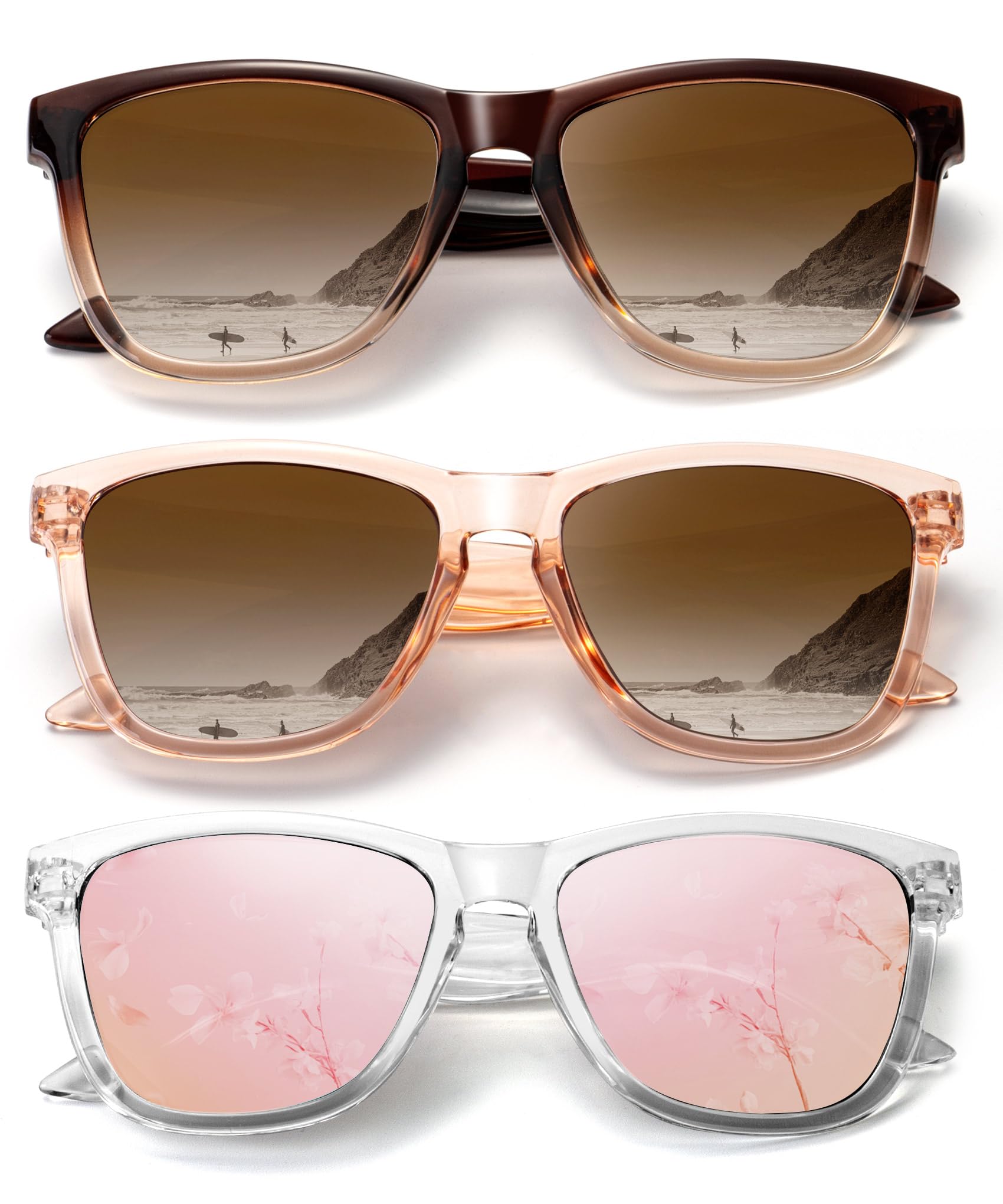 QALLY Sunglasses-women Polarized Sunglasses-womens: Trendy Sun Glasses polarized UV400 Protection Fashion Sunglasses