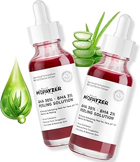 Peeling Solution AHA 30% + BHA 2%, Exfoliating Facial Serum for Acne, 30ML/ 2PCS AHA 30% BHA 2% Exfoliating Peel for Face Reduces Pore Congestion & Fine Lines.
