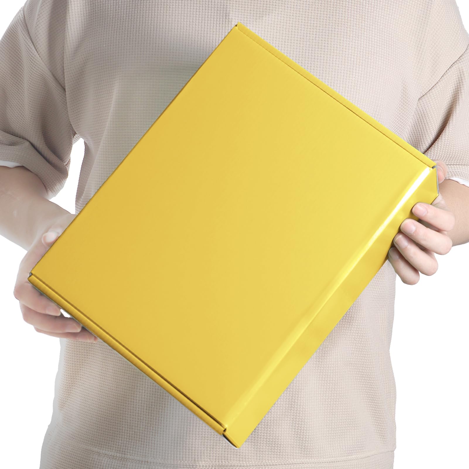 PHAREGE Cajas de envío de regalo de 12 x 9 x 4 pulgadas, paquete de 20 cajas de correo amarillas con pestaña para embalaje de pequeñas empresas, cajas de cartón medianas para envolver regalos