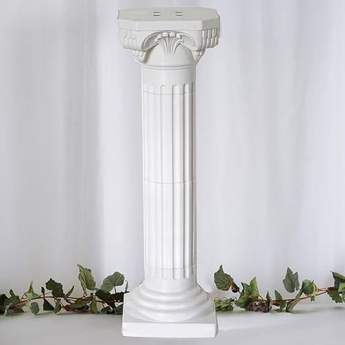 TABLECLOTHSFACTORY Columnas decorativas romanas del PVC de 4 pilares del PVC de las columnas romanas del banquete de boda 36" de altura (ajustable)