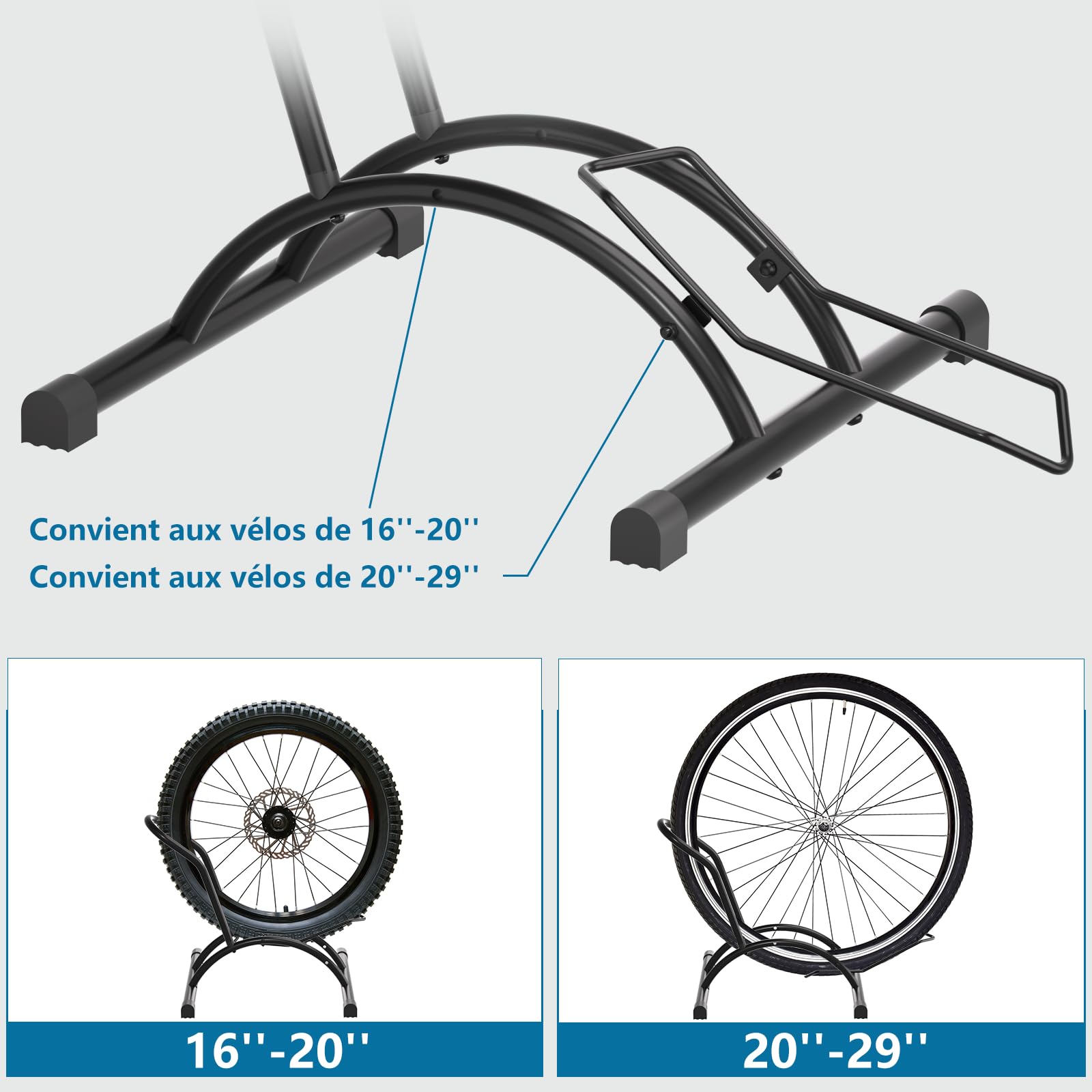 Urban Deco Support vélo Sol autoportant râtelier vélo Porte Velo VTT Râtelier Vélo, Idéal pour Rangement Les vélos dans Les garages