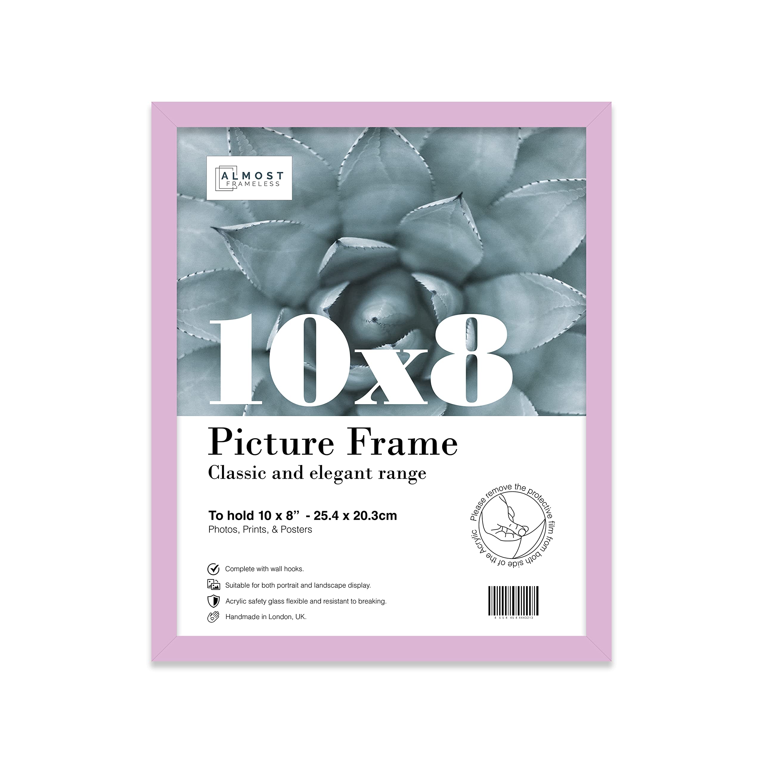 10x8 Inch Lilac Photo Frame Wall Mountable and Freestanding Picture Frame Standard Photograph Size, 10" X 8" (25 X 20cm)