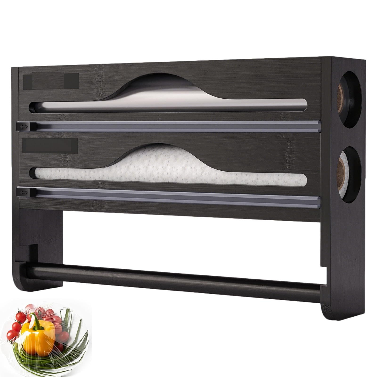 Dispensador de película Adhesiva, Organizador de Cajas Cortadas en la Pared, Almacenamiento en el hogar montado en la Pared, para Papel de Aluminio, Armario de Cocina, refrigerador, comestibles, ho B