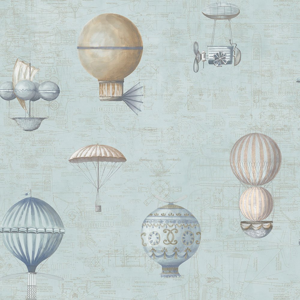 Galerie G56200 Steampunk Wallpaper, Blue, Full roll (10M x 53 cm)