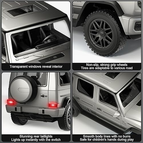 Miniatura 4 de fisca Coche de control remoto todoterreno, coche de juguete todoterreno a escala 114, puertas abiertassonido y luz, 2.4G eléctrico Jeep simulación