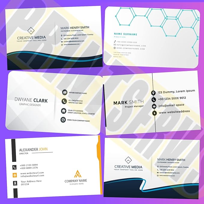 Biglietti da Visita personalizzati colori e design a scelta 8x5cm